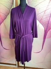LaLaLa  Luxus Morgenmantel Kimono GR L violett Baumwolle/elasthan Stretch Neu 