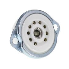 Röhrensockel 9-Pin mit Lötfahne, Noval Keramik, Röhrenfassung, Sockel für Röhren