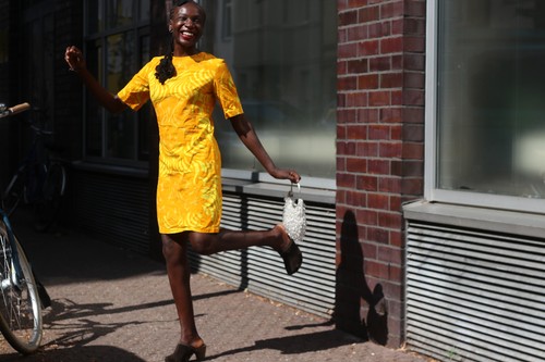 Vintage 60er jahre kleid gelb - vintage,
