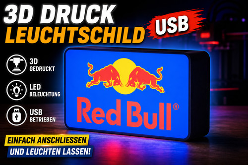 Druck leuchtschild red - 3d,