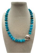 Türkise Achat Kette mit 925