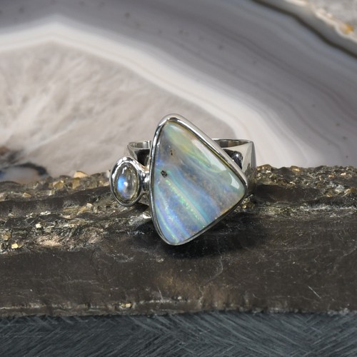 Boulder opal ring - boulder, 925er