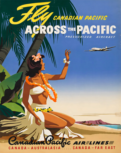 Poster frau hula 50er - -,