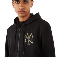New York Yankees New Era MLB Infill Logo Zip Pullover Jacke Schwarz