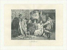 Weib oder Vase Hendrik Siemiradzki Antike Handel Tigerfell Holzstich C 2583