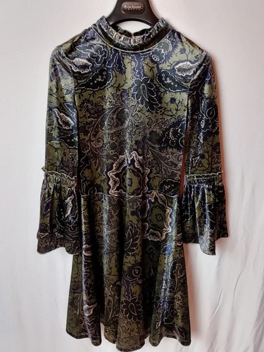 Nualy paisley kleid grün - kleid,