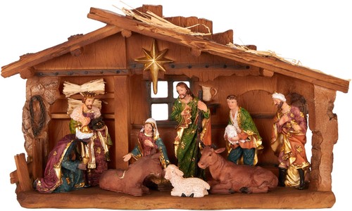 Brubaker weihnachtskrippe 40cm - weihnachtskrippe,