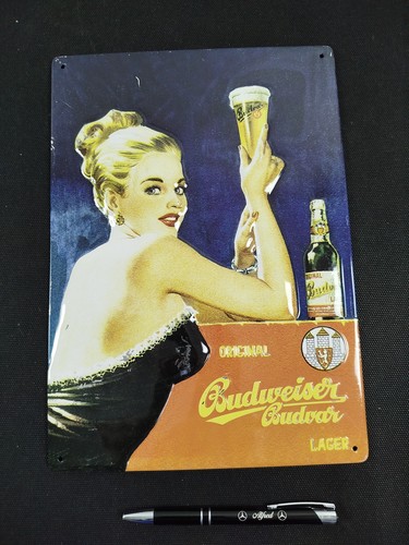 Werbeschild relief budweiser - werbeschild,