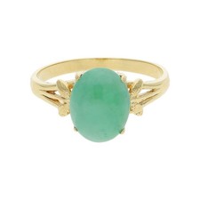 Goldring mit Chrysopras, Gold