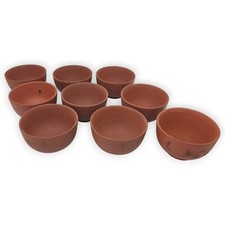 Chinesische Teeschalen 9x Schrift Zeichen Teeservice Tonkeramik Zeremonie Tasse