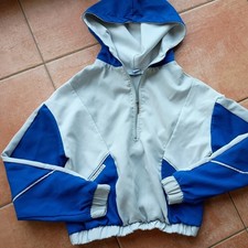 Amisu, cropped, Kurzjacke, Jacke, Gr. XS, weiß, blau, grau, Hoodie, Kapuze