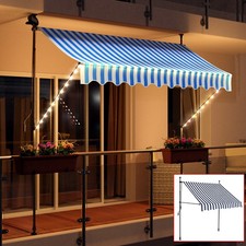 LED Markise Klemmmarkise Blau