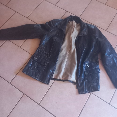 Lederimitatjacke dunkelbraun