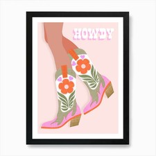 Howdy Cowgirl Blumen Stiefel
