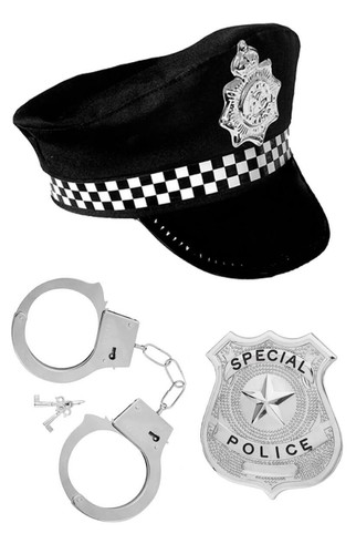 Polizist kostüm set - polizist, kupfer
