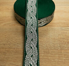5m Mittelalter Larp Cosplay Elben Borte Borde - silber grün - Keltenknoten 30 mm