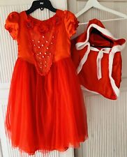 Mädchen Prinzessinnen Kleid Rot Mit Cape Größe 5/6 Jahre  Siehe Bilder