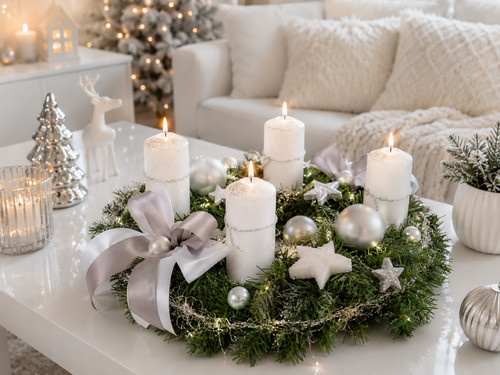 Excl adventskranz weiß - excl.,