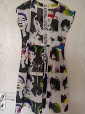 Kleid Ultrachic 100% Seide Portrait Queen Elisabeth, Audrey Hepburn Frida Kahlo