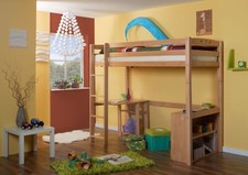 ANGEBOT Massivholz Hochbett Hochschläfer "Tolly" B-WARE Buche Natur