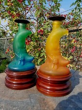 Stumpenkerzenhalter Mondform Flasche Handarbeit Unikat Wohndeko