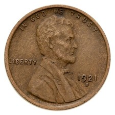 1921-S 1C Lincoln Cent IN