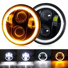 5.75 IN LED Angel Eye Halo DRL Motorrad Universel Frontscheinwerfer E-Geprüft