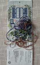 Stickvorlage "Gartenidylle 4 blau"  Kreuzstich LKE mit Restgarn