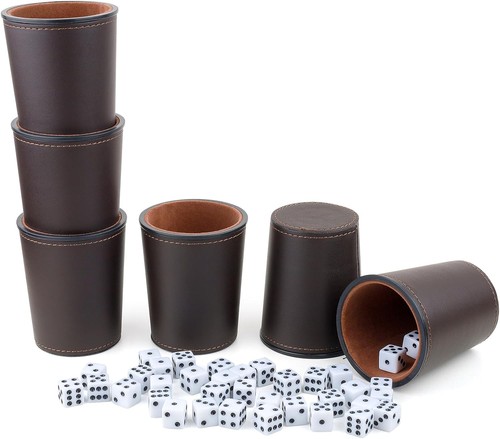 Würfelbecher set stück pu - würfelbecher, 6