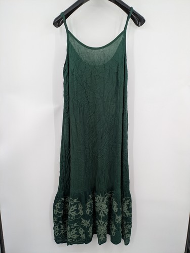 Damen maxikleid grün bestickt - damen,