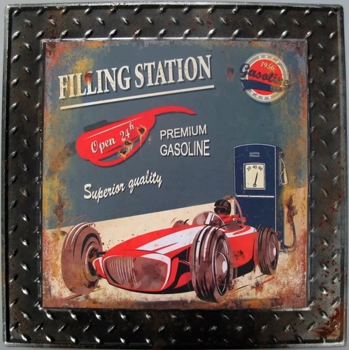 Blechschild filling station - blechschild,