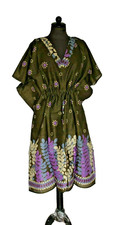 Kaftan kimono grün geblümt - kaftan,