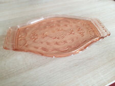 Rotes Glas Platte oval