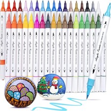 Acrylmarker Doppelspitze 36 Farben Malstifte Holz Steine Ostereier Deko
