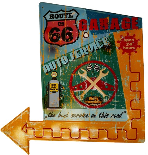Blechschild route garage - "route, 66-garage"