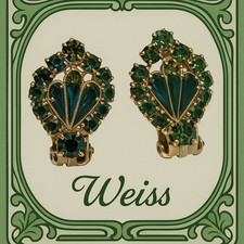 Vintage Weiss Earrings Emerald