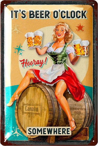 Retro blechschild bier vor - bier,