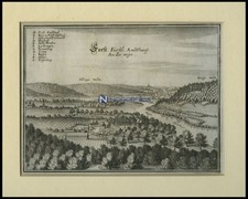 FORST/WESER, Gesamtansicht, Kupferstich von Merian um 1645