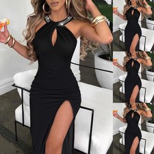 Damen Strass Wickelkleid Sexy