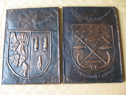 Kupferbild wappen langerwehe - kupferbild, +
