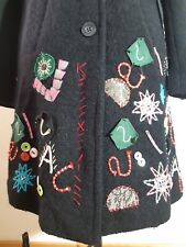 DESIGUAL Patchwork Winter MANTEL Wolle WARM Candy STICKEREI bunt 40 42 L wie NEU