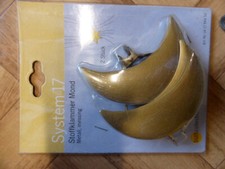 Gardinenraffhalter, Stoffklammern Metall, Messing, Mond 2 Stück