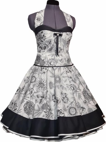 Petticoat kleid weiß schwarze - kleid,