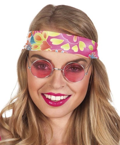 Hippiebrille rosa hippie - rosa,