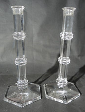 2x edle Tiffany & Co Glas-Kerzenleuchter, je 28cm, TOP