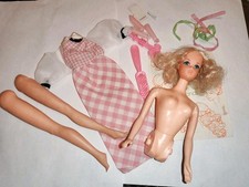 Alte Quick Curl Barbie Kleid Zubehör Mattel 70er Vintage an BASTLER! 