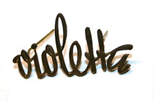 Logo, Emblem, Schriftzug " violetta " von  Tonfunk - 42x23 mm Messing       #RT3