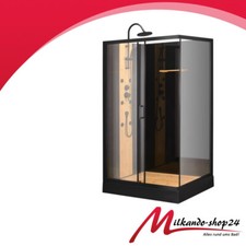 Duschtempel Fertigdusche Duschkabine Glas komplett Dusche 120 x 80 cm Schwarz