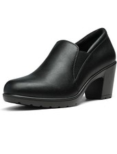 Dream Pair bequeme Oxford-Slipper niedrige klobige Blockabsatz schwarz UK 6