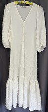 Langes kleid weiß volant - s,